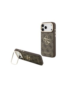 GUESS Funda IPHONE 17 Pro Max Trasera Rigida Marron Logo Con Soporte Camara