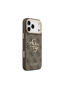 GUESS Funda IPHONE 17 Pro Max Trasera Rigida Marron Logo Con Soporte Camara