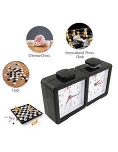 Reloj De Ajedrez Analogico PVC Negro LT05 PQ9905