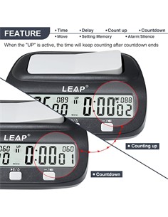 Reloj De Ajedrez Digital PVC Negro LT23 PQ9923