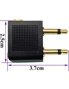 FGNS Adaptador Audio Para Avion 2xJack Mono AD051