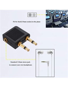 FGNS Adaptador Audio Para Avion 2xJack Mono AD051