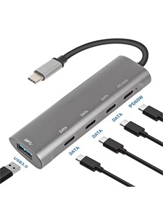Hub 5 En 1 Tipo C a 4xTipo C/1xUsb A 3.0 TCV010