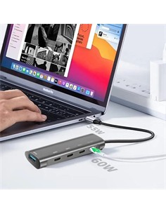 Hub 5 En 1 Tipo C a 4xTipo C/1xUsb A 3.0 TCV010
