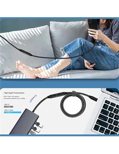 FGNS Cable Extensor Tipo C M/H 2Mtrs Negro 60W