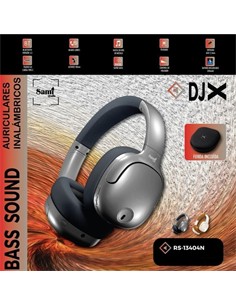SAMI Auricular De Casco Bluetooth RS-13404 DJX Gris Plegable Aux In Con Funda