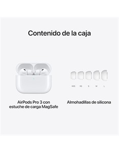 APPLE Auricular Bluetooth Airpods Pro 3 Blanco Con Estuche de Carga Inalambrica  MFHP4ZM/A