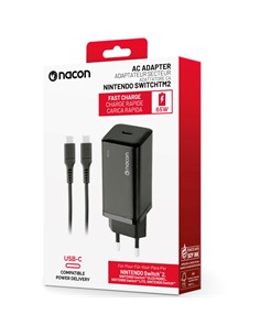 NACON Cargador Para Nintendo Switch 2 65W Carga Rapida NC3189