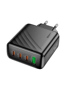 HOCO Adaptador Corriente 3xTipo C/1xUsb 3.0 67W Negro CS27A
