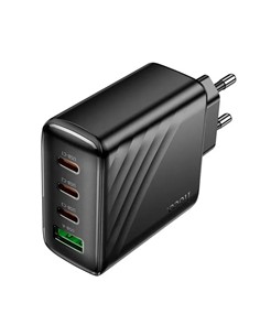 HOCO Adaptador Corriente 3xTipo C/1xUsb 3.0 67W Negro CS27A