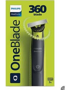 PHILIPS Afeitadora de Barba 360º ONEBLADE QP2724/23 Seco y Mojado Recargable 3 Accesorios