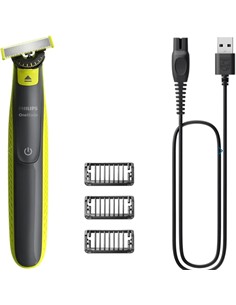 PHILIPS Afeitadora de Barba 360º ONEBLADE QP2724/23 Seco y Mojado Recargable 3 Accesorios