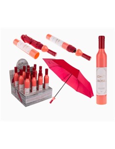 Paraguas Plegable En Diseño Botella Vino Rose 90Cm 61/1842