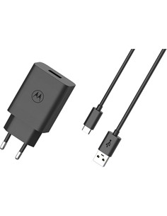 MOTOROLA Cargador Corriente Tipo C+Cable Datos Tipo C 33W Turbo Power33 Negro
