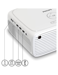 PHILIPS Proyector Led Neopix 200 200LM Hasta 80"/HDMI/5w/Micro SD/jack 3.5mm/Full HD/USB Alimentacio