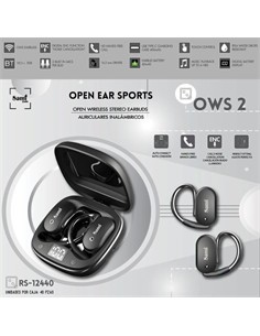 SAMI Auricular Bluetooth Soporte Oreja OWS 2 RS-12440 Azul 6H IPX4 Con Estuche de Carga Cancel Ruido