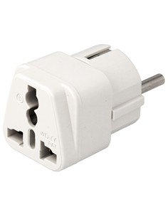 Enchufe Adaptador Ingles/H Europeo/M Schuko Blanco/Negro