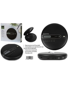SANYO Reproductor CD DIscman KS139 Con Transmisor Bluetooth y Auriculares Incluidos