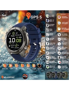 SAMI Reloj Smartwatch GPS-5 WS-2391 Azul