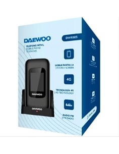 DAEWOO Telefono Movil Basico De Tapa DW8005 Negro COn Pantalla Frontal/Radio Fm/4G