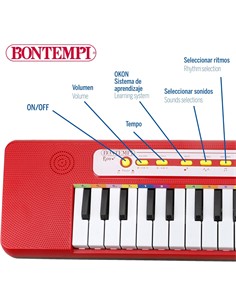 BONTEMPI Mini Piano 32 Teclas Electrico a Pilas 47.887