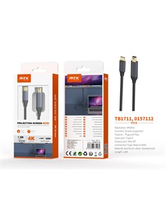 MTK Cable TIpo C/M a Mini Displayport/M 1.8Mtrs 4K TB1711