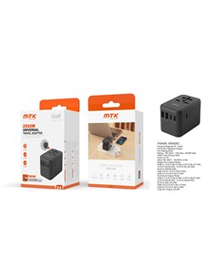 MTK Adaptador Enchufe 2xTipo C/2xUsb A 2500W TA0426