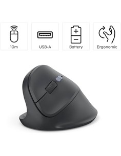 HAMA Raton Ergonomico Inalambrico 7 Botones Silencioso Para Zurdos 00173089