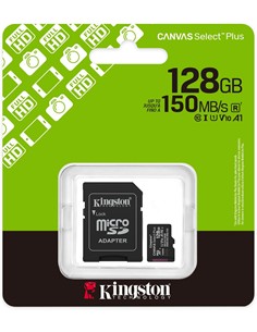 KINGSTON Tarjeta Memoria Micro SDXC 128Gb Con Adaptador  150Mb/s V10 A1 Clase 10
