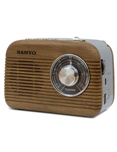 SANYO Radio Portatil Bluetooth Vintage FM/AM/SW KS136M Madera Usb,Micro Sd,Recargable