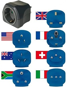 BRENNENSTUHL 7 Enchufe Adaptadores Universal de Viaje Con Funda