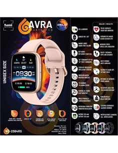 SAMI Reloj Smartwatch AVRA Amoled WS2384RS Oro Rosa