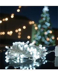 KLS Tira Luz Navidad Blanco Inter/Exteri 100Led 5Mtrs+2M Temporizador 8 Funciones 85602