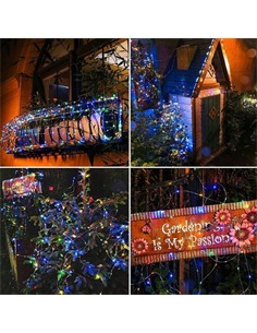 KLS Tira Luz Navidad Multicolor Exterior Pila 100Led 7Mtrs 8 Funciones 85937