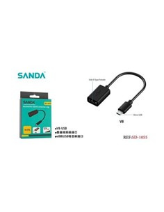 SANDa Cable Adaptador OTG Micro Usb SD-1055 V8