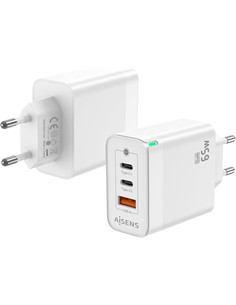 AiSENS Cargador Red Por Usb Y 2X Tipo C 65W Gan Blanco