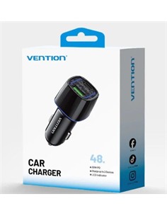 VENTION Cargador de Coche  Tipo C Y Usb A 48W Negro FFRBO