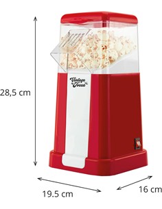 JOCCA Palomitero 1200W Vintage Rojo Vaso Medidor
