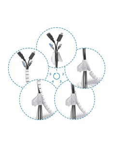 AISENS Organizador De Cable En Espiral 25mm 3Mtrs Blanco A151-0919