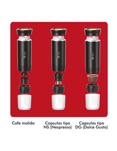MUVIP Cafetera Portatil Recargable 3 En 1DG/NS/CAFE XPRESS CUP Blanco 72W 2 Temperaturas MV0646