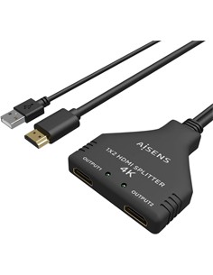 AiSENS Splitter Hdmi 1X2 Salidas Con Alimentacion Por Usb 4K 30Hz Full HD A123-0654