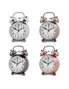SAMI Reloj Despertador Analogico Con Campana Metalico Surtidos Dorado Bronze Negro CL-510
