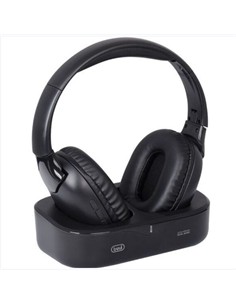 TREVI Auricular TV Inalambrico Con Base FRS1490RW Con Optico y Conexion Dual Negro
