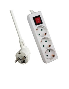 EXTRASTAR Regleta 3 Enchufes Con 5mtrs Cable SLGE-101-5M Blanco