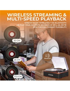 DENVER VBP-262  Tocadiscos con Altavoces 2x30W ,Bluetooth, RCA