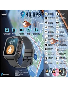 SAMI Reloj Smartwatch 4G GPS Junior Para Niños Negro WS-2394