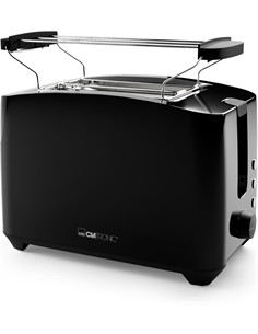 CLATRONIC Tostadora de Pan TA 3801 Negro Calentador de Panecillos Y gofres, Funcion Descongelacion