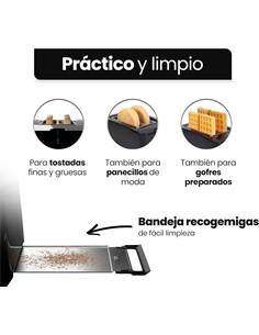 CLATRONIC Tostadora de Pan TA 3801 Negro Calentador de Panecillos Y gofres, Funcion Descongelacion