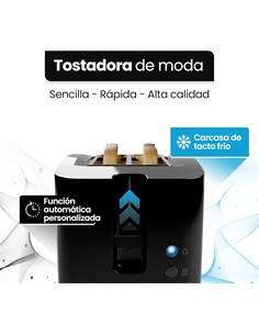 CLATRONIC Tostadora de Pan TA 3801 Negro Calentador de Panecillos Y gofres, Funcion Descongelacion