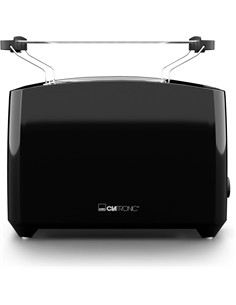 CLATRONIC Tostadora de Pan TA 3801 Negro Calentador de Panecillos Y gofres, Funcion Descongelacion
